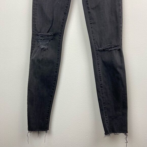 Madewell 9” High-Rise Skinny Distressed Raw Edge Jeans - Picture 5 of 8